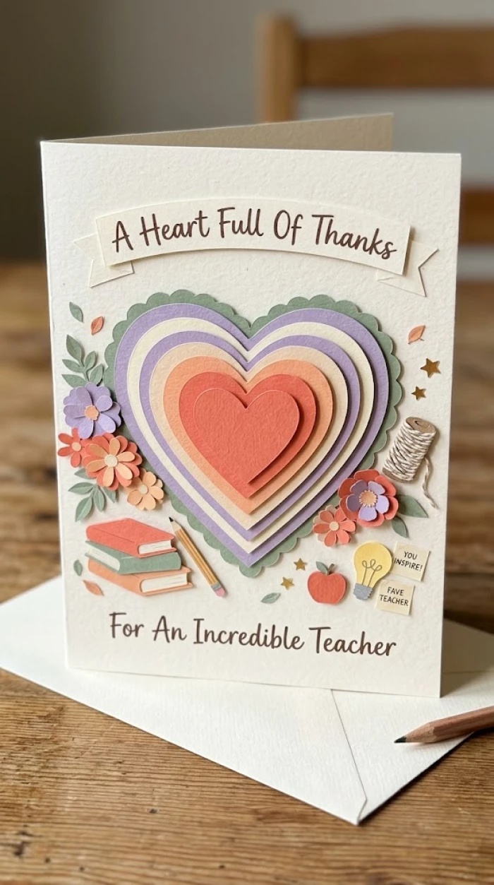 3D Paper Craft Teachers Day Card