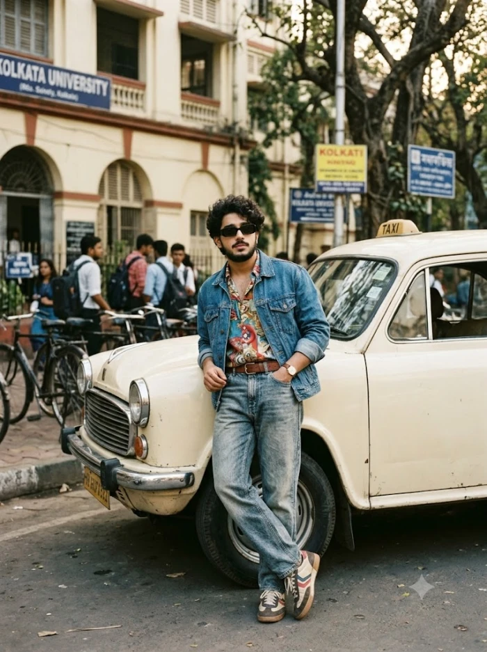 80s Kolkata College Street Portrait