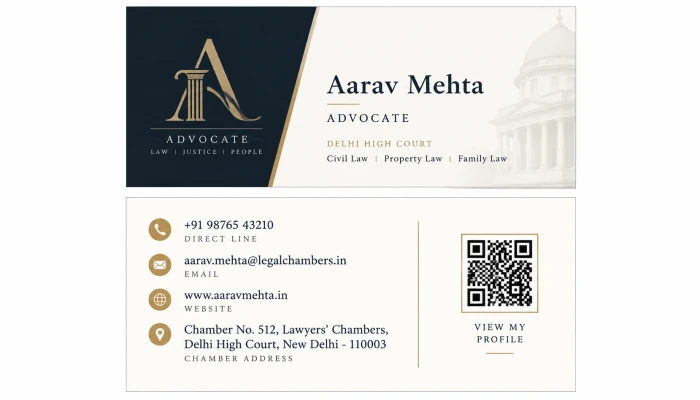 Advocate Business Card — Modern & Minimal