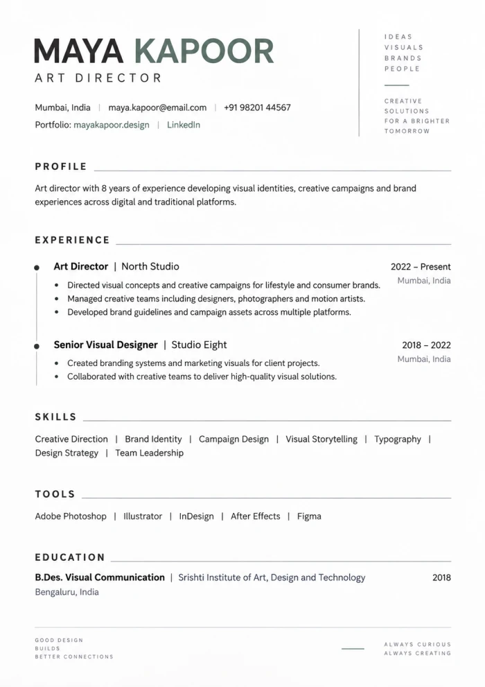 Art Director Resume