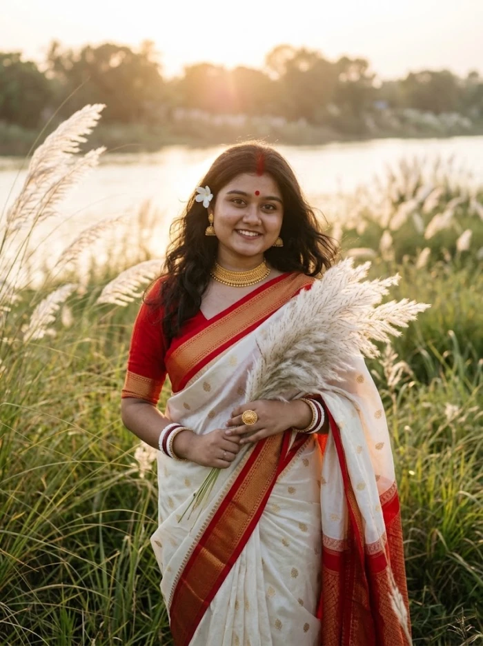 Bengali Kaash Flower Portrait