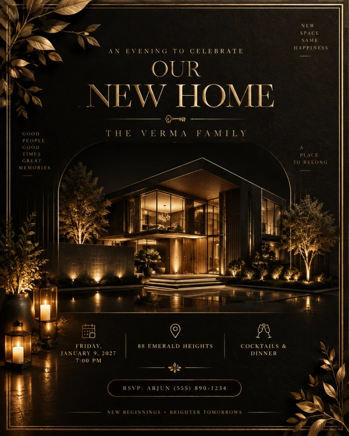 Black & Gold Luxury Home Celebration Theme