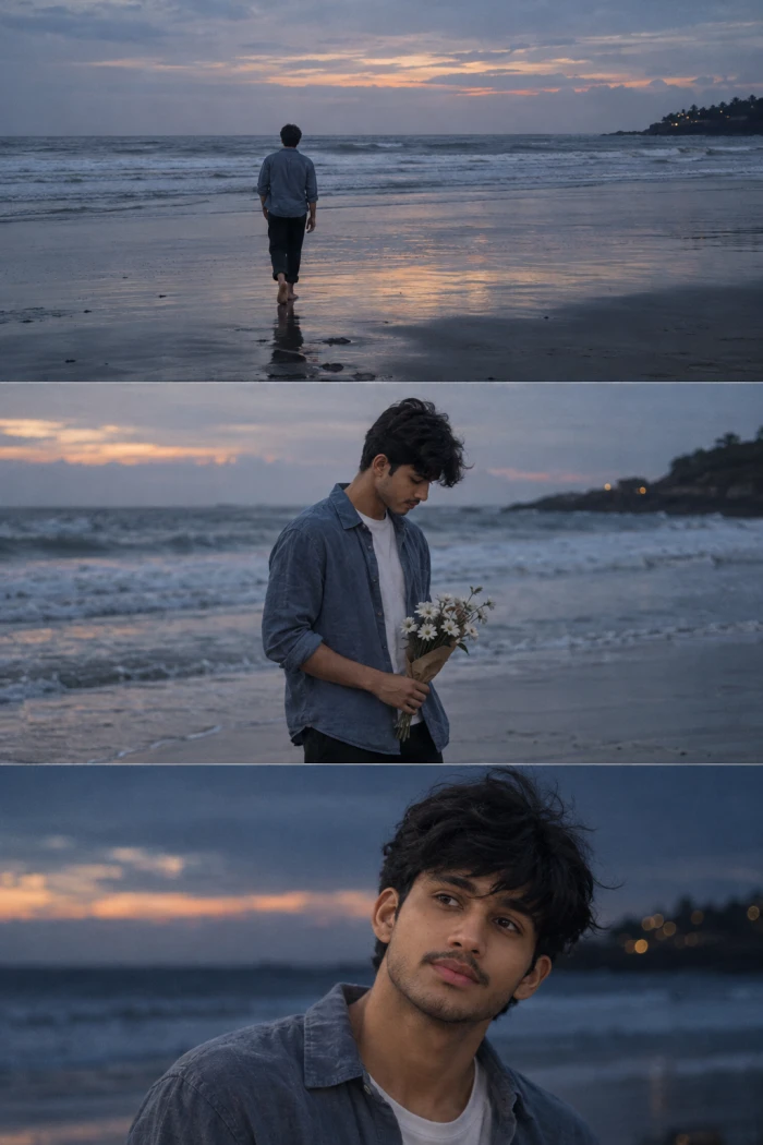 Blue Hour Beach Portrait