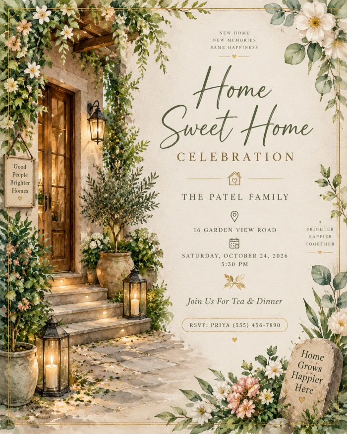 Botanical Garden Housewarming Greeting Card