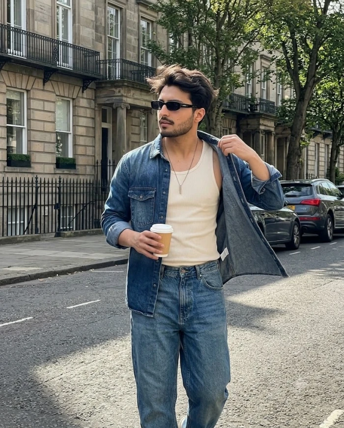 Candid Coffee Walk in the City Portrait