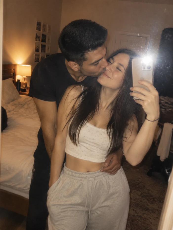 Candid Couple Mirror Selfie