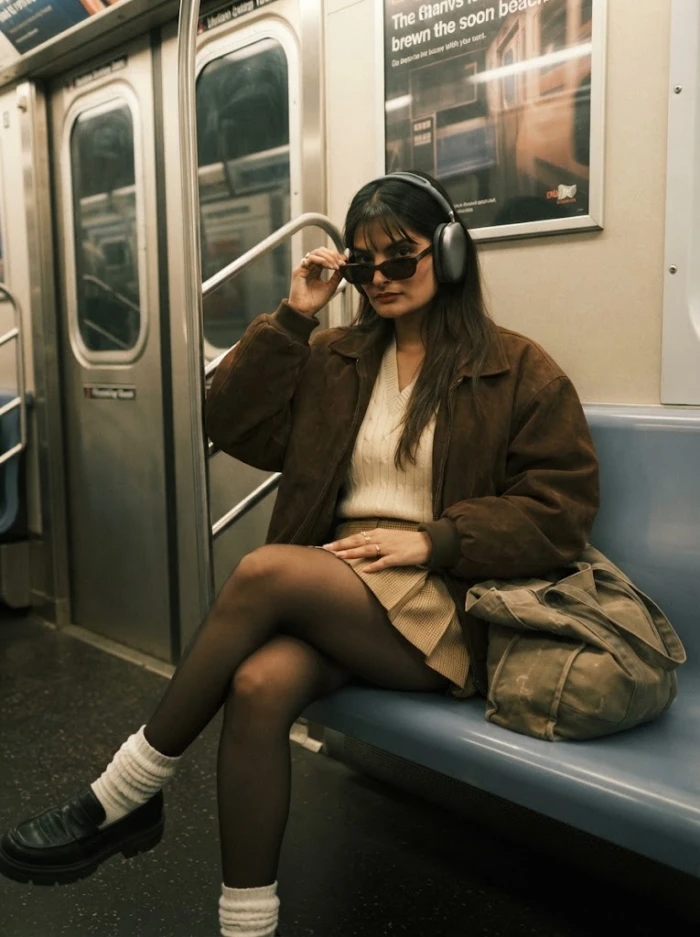 Candid Subway Chic Look