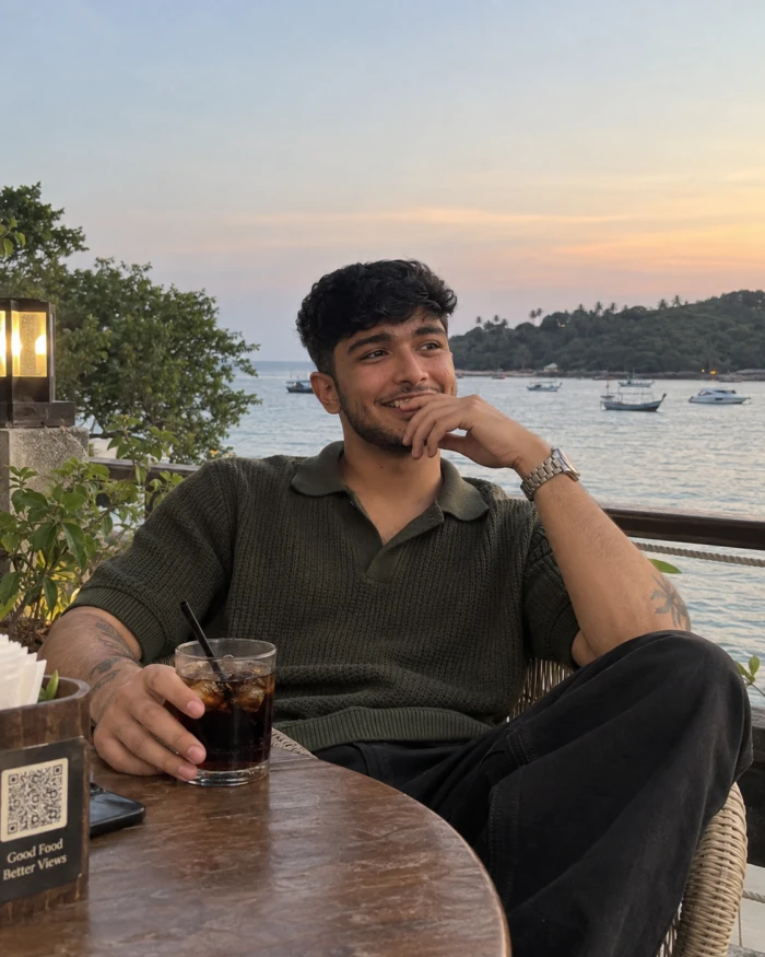Casual Seaside Evening Moment