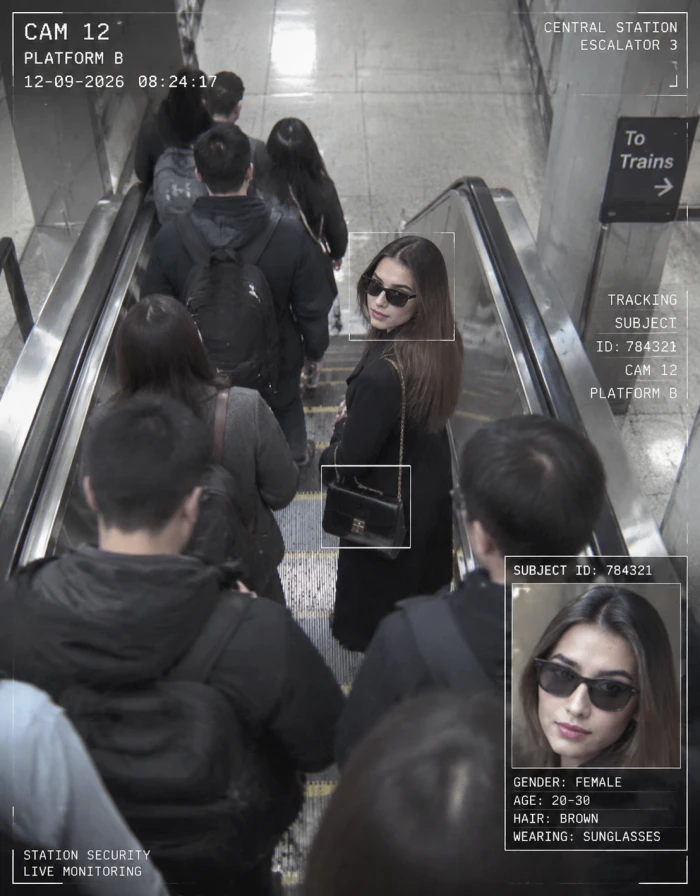 CCTV Subway Tracking Shot