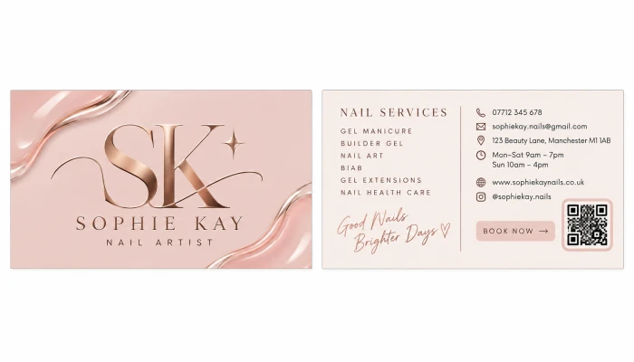 Chic Nail Artist Business Card Design