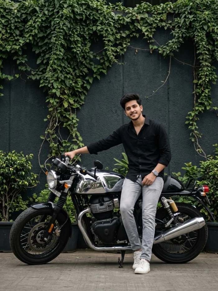 Classic Motorcycle Street Portrait