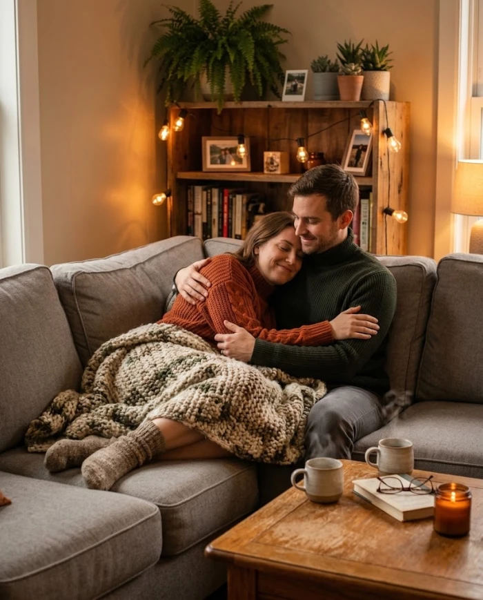 Couch Cuddle Hug Moment