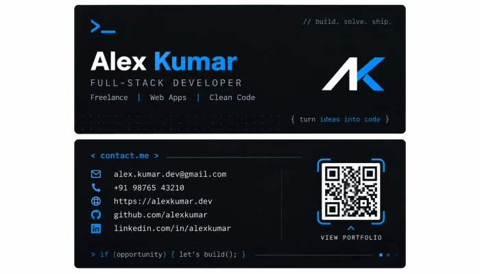 Developer Business Card Design