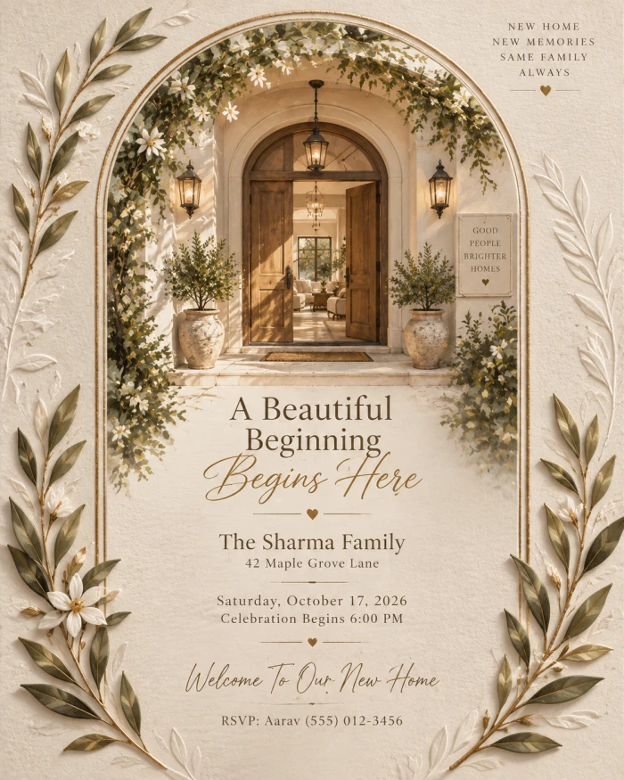 Elegant Archway Welcome Card Theme