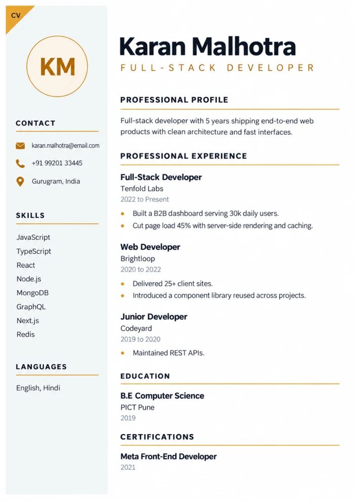 Full-Stack Developer (Swiss Minimal)