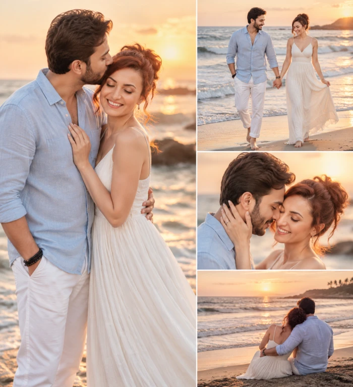 Golden Hour Beach Couple Photoshoot