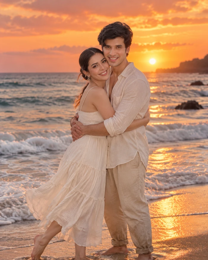 Golden Shore Romance Portrait