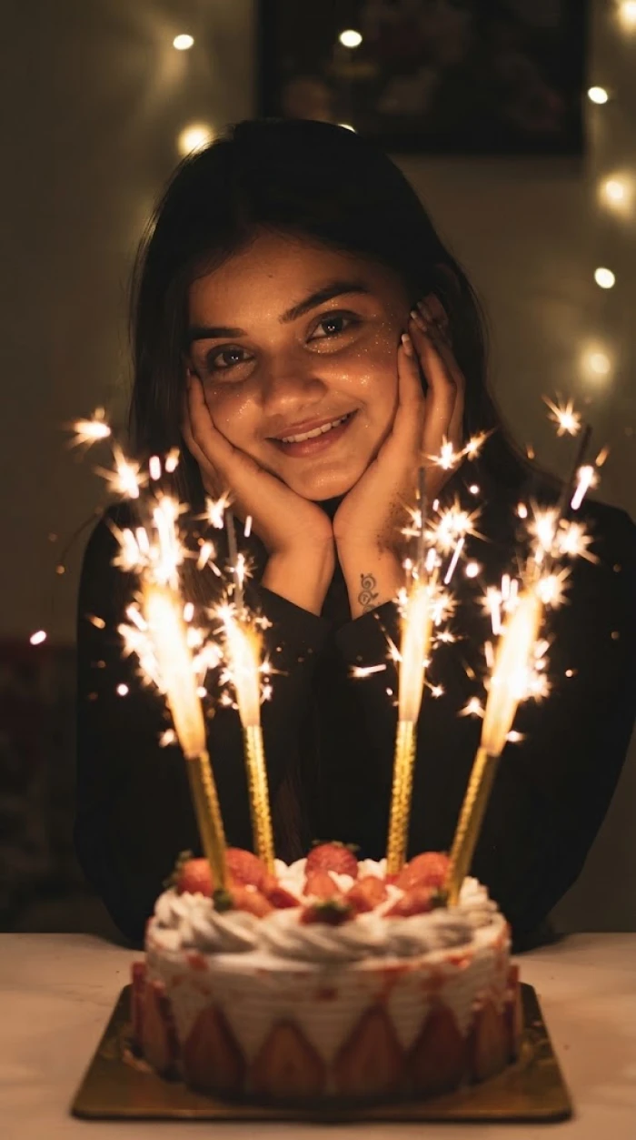 Golden spark close-up