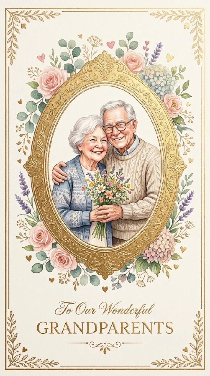 Grandparents Portrait Frame Card