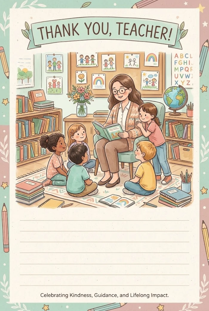 Heartwarming Classroom Teacher Appreciation Card