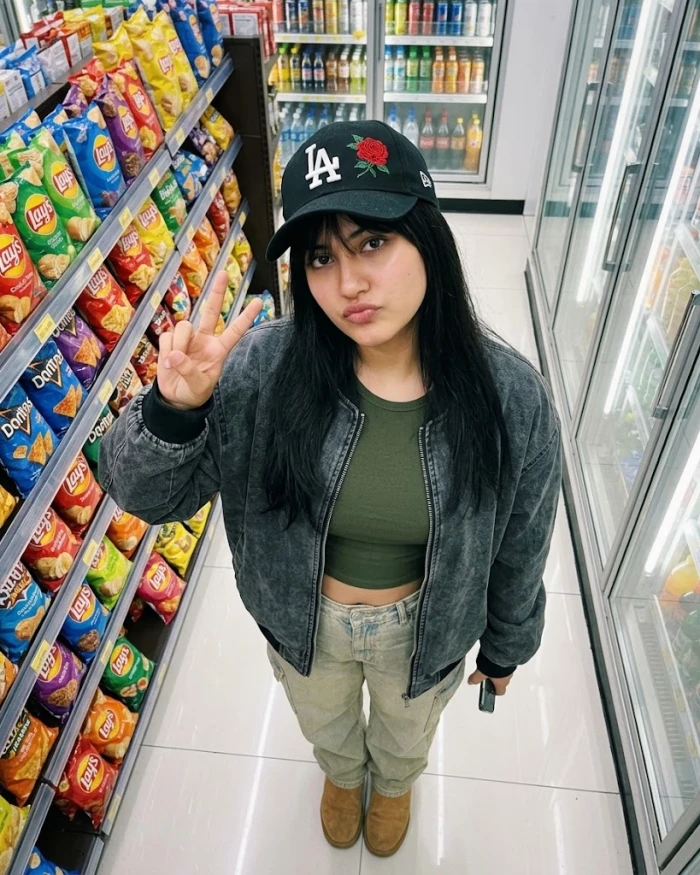 High-Angle Convenience Store Streetwear Portrait