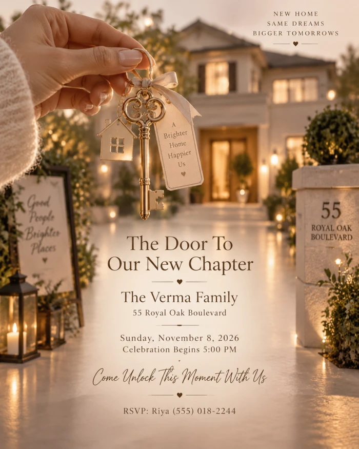 House Key Reveal Card Theme
