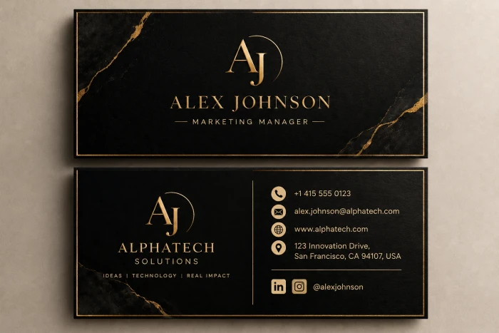 Luxury Black & Gold Business Card Design