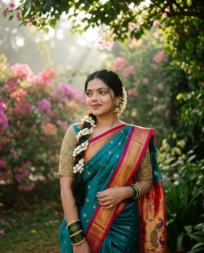 Morning Grace in Paithani Silk