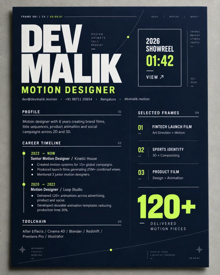 Motion Designer — Kinetic Typography CV