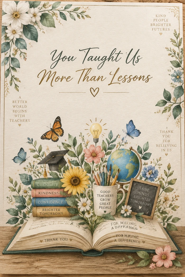 Open Book Teacher Tribute Design