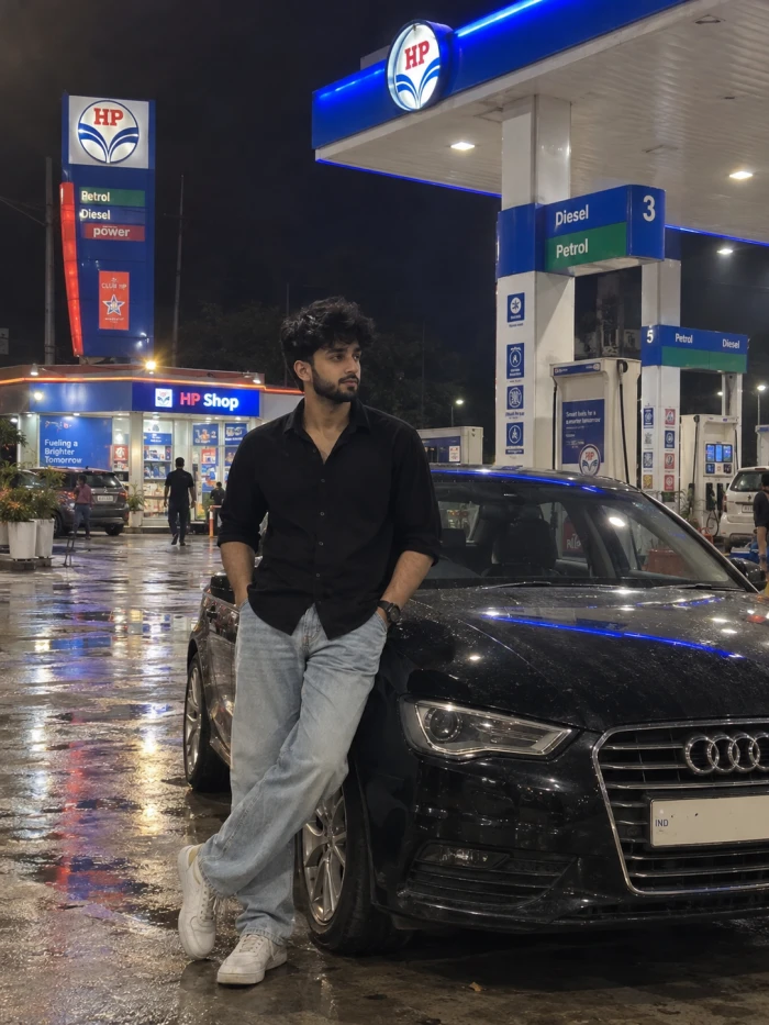 Petrol Pump Night Aesthetic Look