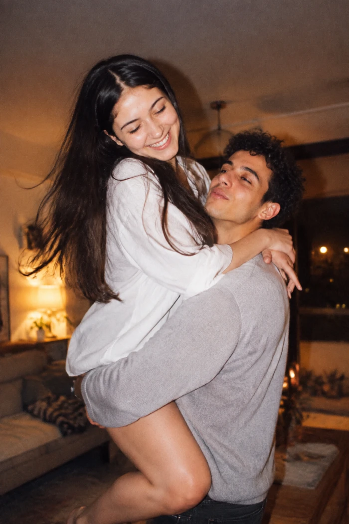 Playful Couple Candid Moment