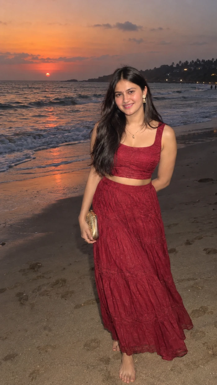 Red Sunset Beach Look