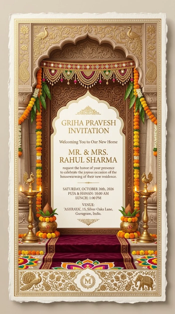 Royal Griha Pravesh Celebration Card