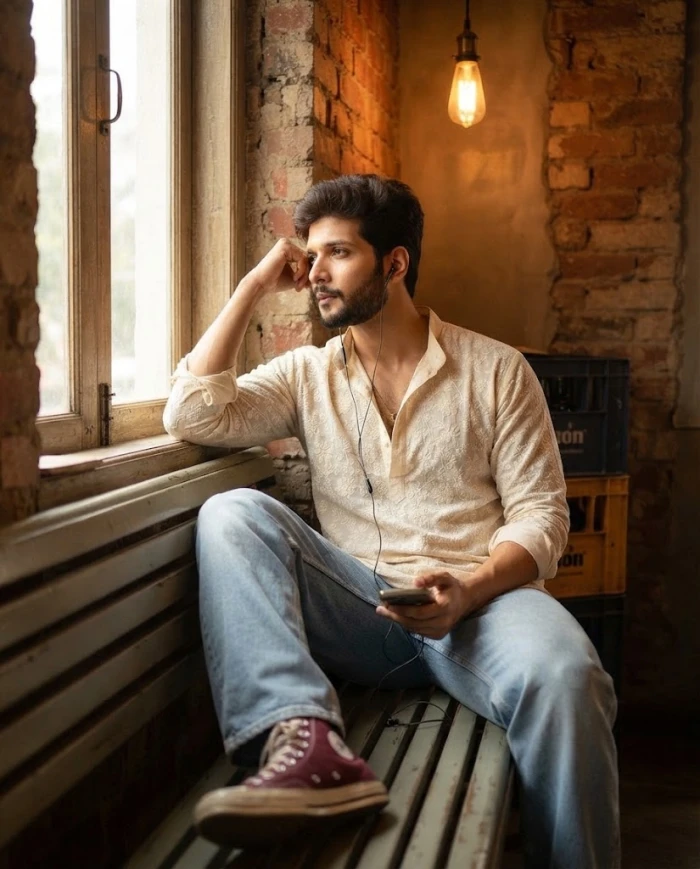 Rustic Cafe Window Light Portrait