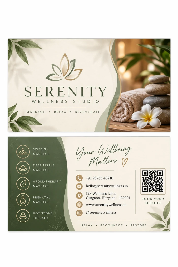 Serene Massage Therapist Card Design