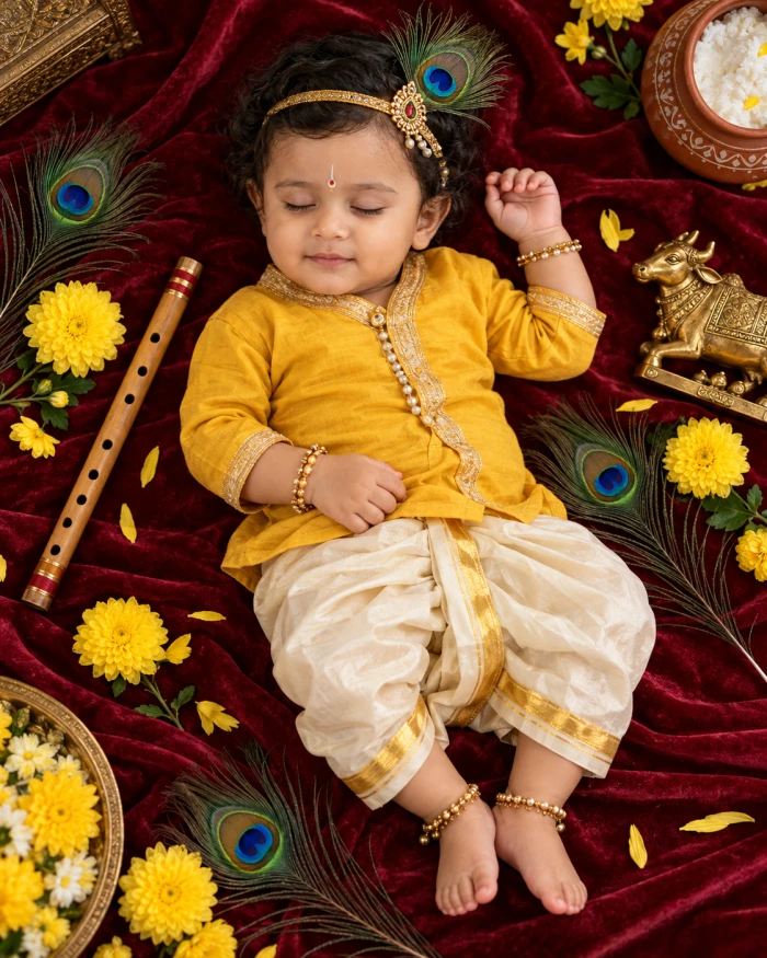 Sleeping Baby Krishna Look