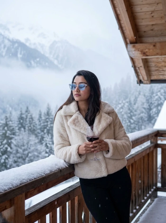 Snowy Mountain Chalet Vacation Look