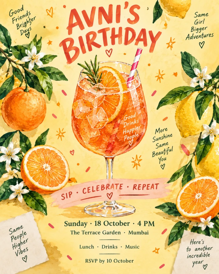 Sunshine Spritz Birthday Celebration Design