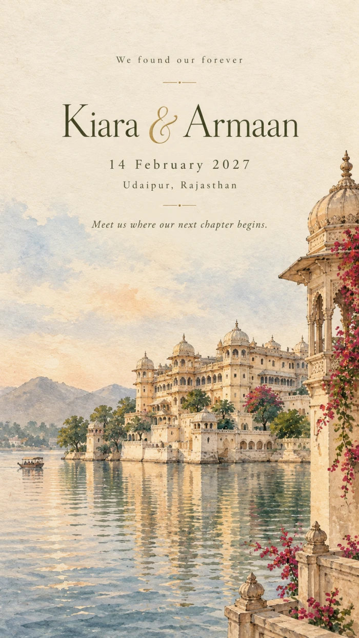 Udaipur Palace Watercolor Destination