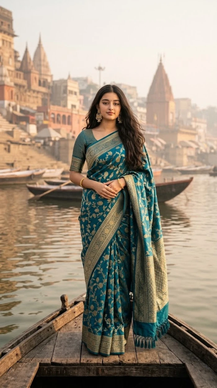 Varanasi Boat Elegance Portrait