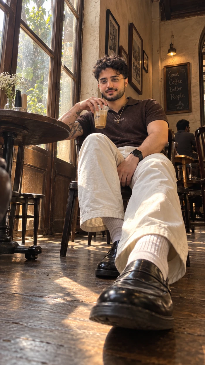 Vintage Cafe Mood Portrait